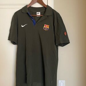 Nike FC Barcelona Men's Olive Green Polo Shirt - M